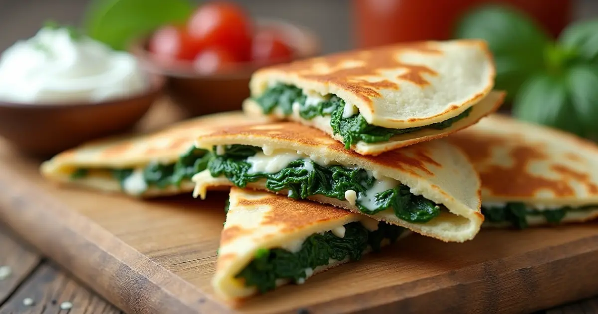 Spinach and Feta Quesadillas